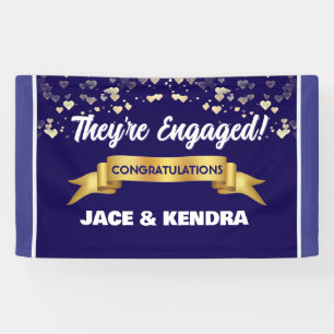 Heartfelt Custom Engagement Party Banner