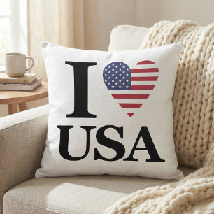 Heartfelt Devotion: I Love USA Iconic Pillow