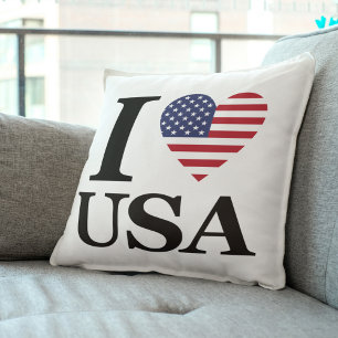 Heartfelt Devotion: I Love USA Iconic Pillow