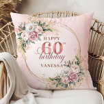 Heartfelt Dusty Pink Shimmering Art 60th birthday  Cushion<br><div class="desc">✅ For matching items search 36-60 in my collections ✅ Celebrate a special milestone with this elegant 60th birthday pillow featuring watercolor rose gold, dusty pink and blush pink flowers, eucalyptus greenery, and a shimmering gold frame. This boho floral design adds charm and warmth to any space. A beautiful keepsake...</div>