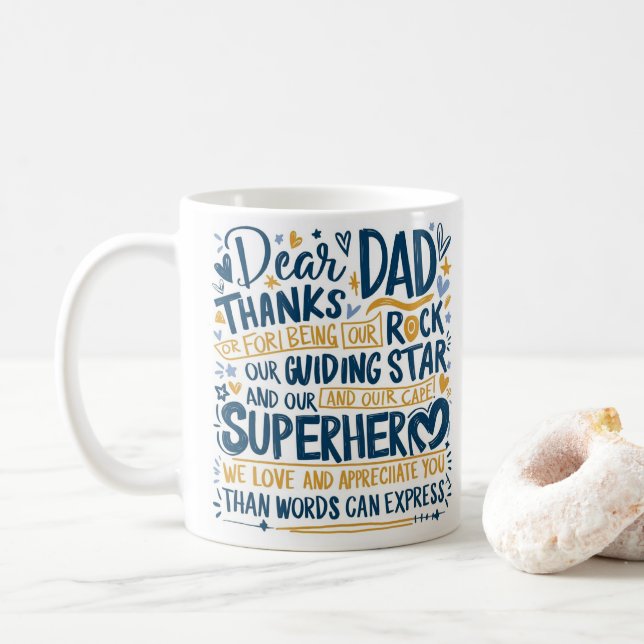 Heartfelt Father's Day Typography Coffee Mug (With Donut)