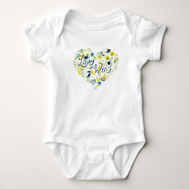 Heartfelt Floral II Baby Bodysuit (Front)