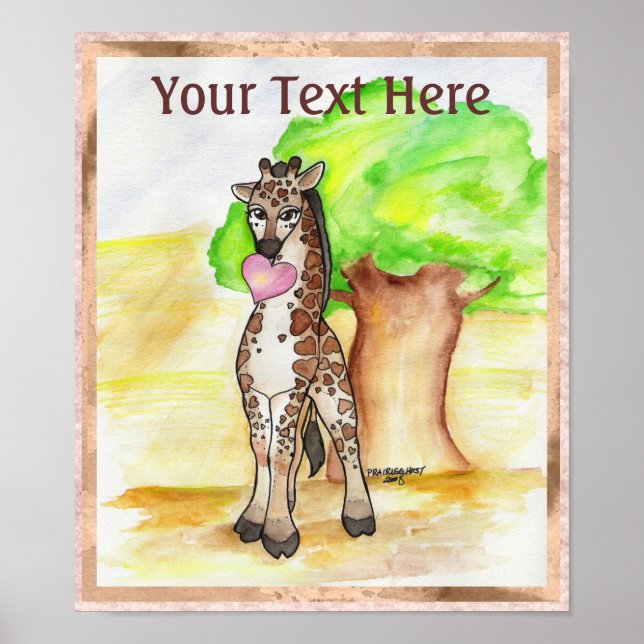 Heartfelt Giraffe Poster (Front)