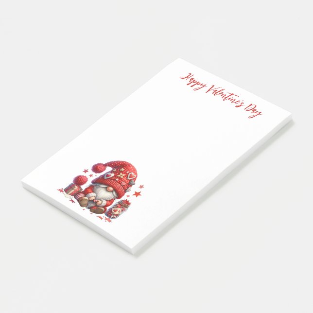 Heartfelt Gnome: Valentine's Day Delight Post-it Notes (Angled)