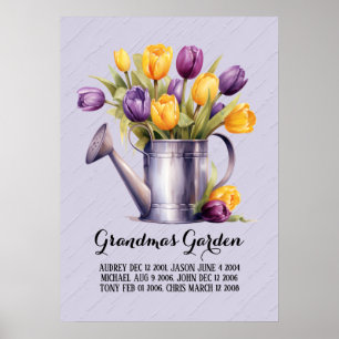 Heartfelt Grandma Garden Grandchildren Poster