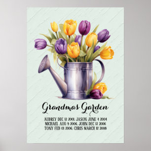 Heartfelt Grandmas Garden Grandchildren Poster