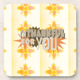 Heartfelt Gratitude: "Thankful For You" with Love, Coaster