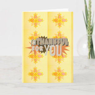 Heartfelt Gratitude: "Thankful For You" with Love, Thank You Card