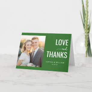 Heartfelt Green Modern Photo Thank You Card