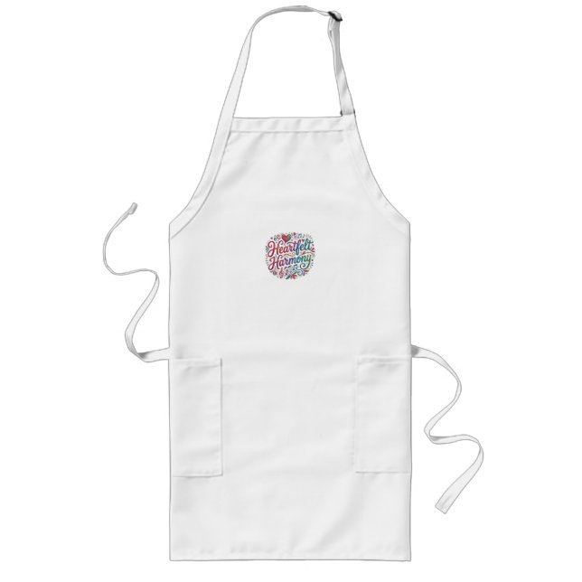 Heartfelt Harmony T-Shirt – Elegant Love & Unity G Long Apron (Front)