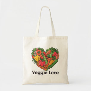 Heartfelt Harvest: A Vegetable Love Affair Tote Bag