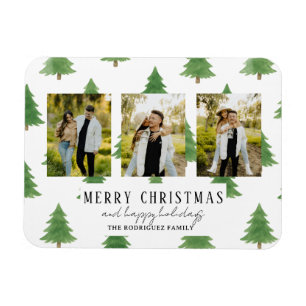 Heartfelt Holiday Christmas Watercolor Trees Magnet