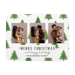 Heartfelt Holiday Christmas Watercolor Trees Magnet