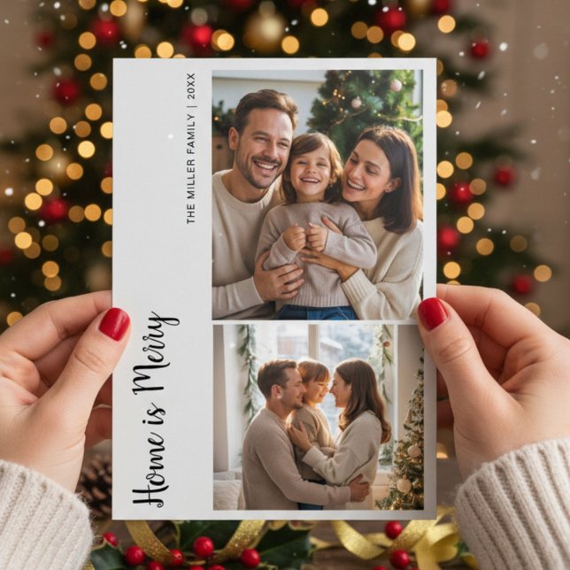 Heartfelt Home Is Merry Family Greeting Card (Creator Uploaded)