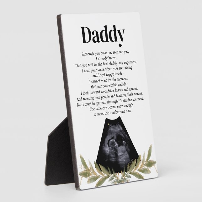 Heartfelt Keepsake for Expectant Dad from Bump Plaque (Side)