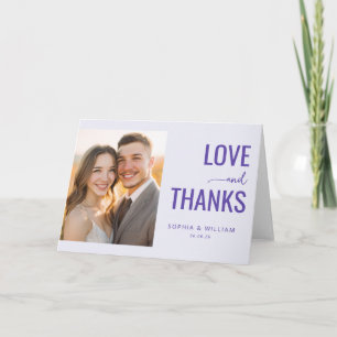 Heartfelt Lavender Modern Photo Thank You Card