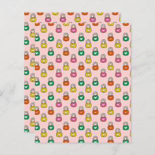 Heartfelt Locks Pattern Flat Paper Sheet