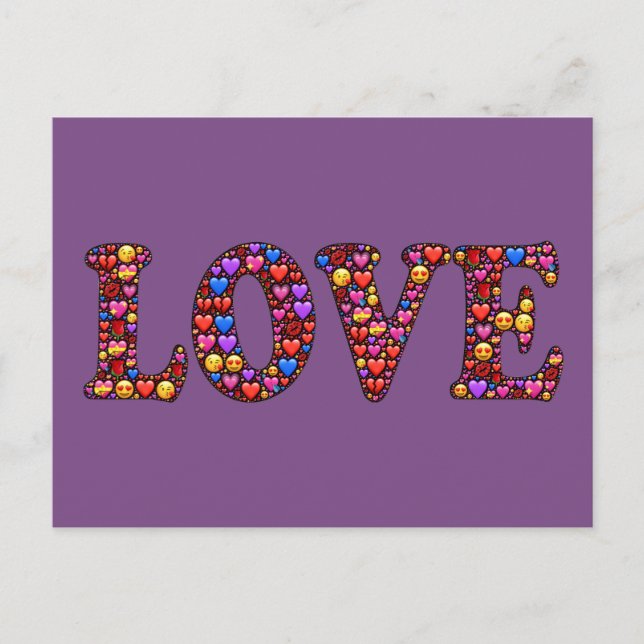 Heartfelt Love Colourful Postcard (Front)