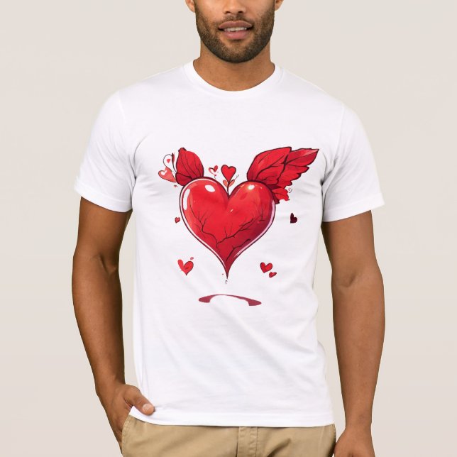 Heartfelt Love - Two Cartoon Hearts United T-Shirt (Front)