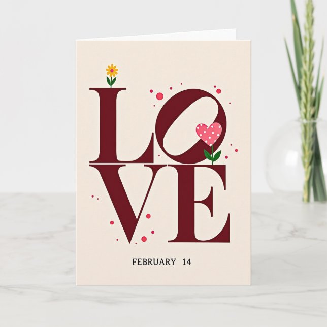 Heartfelt Love Typography Card (Front)