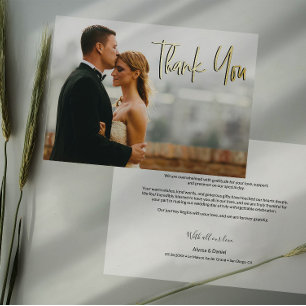 Heartfelt message custom wedding photo Thank you