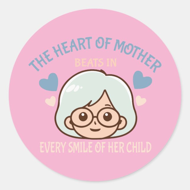 heartfelt mother love - mother's day classic round sticker (Front)
