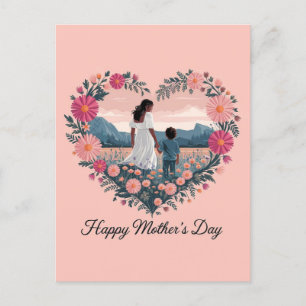 Heartfelt Mother's Day Design: Mom and Child Postcard