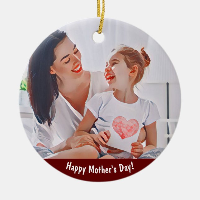 Heartfelt Mum Love Frame Ceramic Tree Decoration (Front)