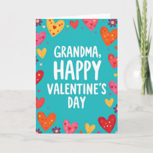 Heartfelt Painted Hearts Grandma Card