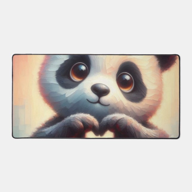 Heartfelt Panda Desk Mat (Front)