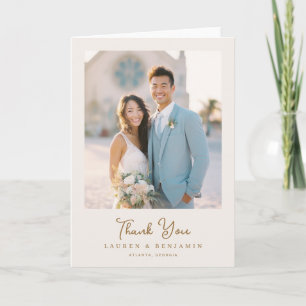 Heartfelt Pastel Romantic Photo Thank You Card