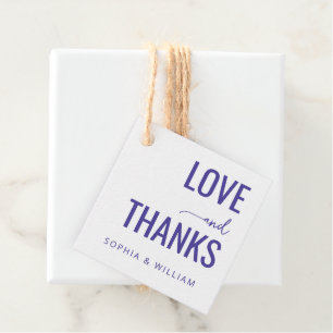 Heartfelt Purple Typographic Greeting Favour Tags