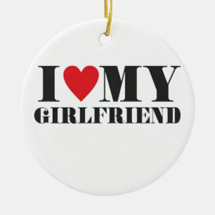 Heartfelt Quotes Saying I Love My Girlfriend Ceramic Tree Decoration