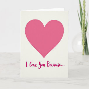 Heartfelt Reasons I Love You Card