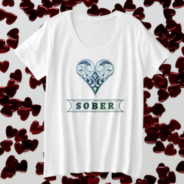 Heartfelt Sober Plus Size T-Shirt (Creator Uploaded)