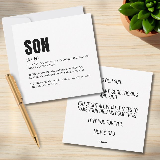 Heartfelt Son Definition Greeting Holiday Card (Creator Uploaded)