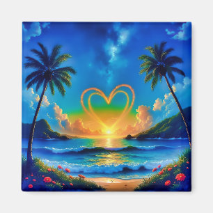 Heartfelt Sunset Escape Magnet