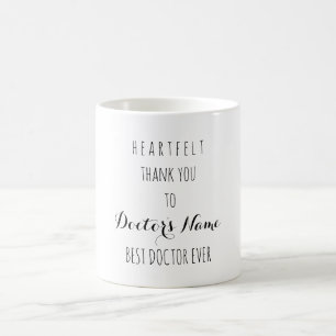 Heartfelt Thank You Best Doctor Ever Typography Coffee Mug