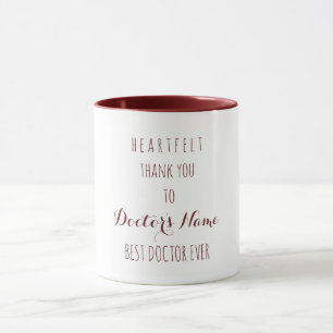 Heartfelt Thank You Best Doctor Ever Typography Mug
