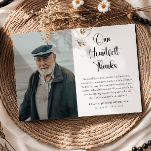 Heartfelt Thanks Funeral Photo & Message Sympathy  Thank You Card