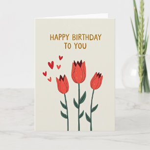 Heartfelt Tulip Birthday Card