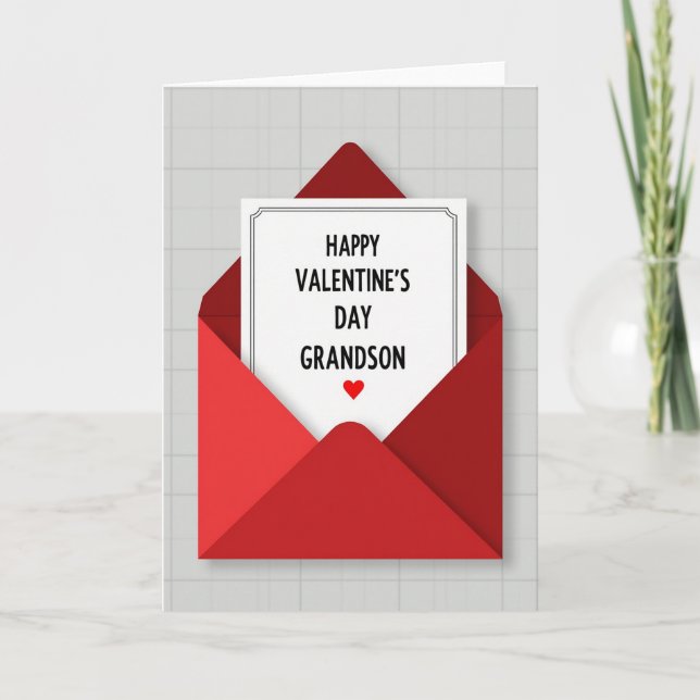 Heartfelt Valentines Grandson Card (Front)