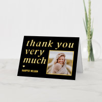 Heartfelt Words FOIL Modern Photo Thank You Card