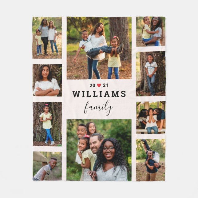 Heartfelt Year Personalised Photo Collage Blanket (Front)