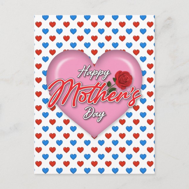 Heartful Elegant Mother’s Day Design Postcard (Front)