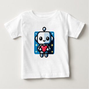 Heartful Robot - Playful Tech-Inspired Love Art Baby T-Shirt