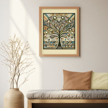 Heartful Roots: Bohemian Tree of Love Art Print