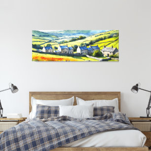 “Hearthdale” Wide Landscape Yorkshire Dales Scene Canvas Print