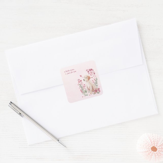 Hearthlight Notes A Little Love Romantic Winter Square Sticker (Envelope)