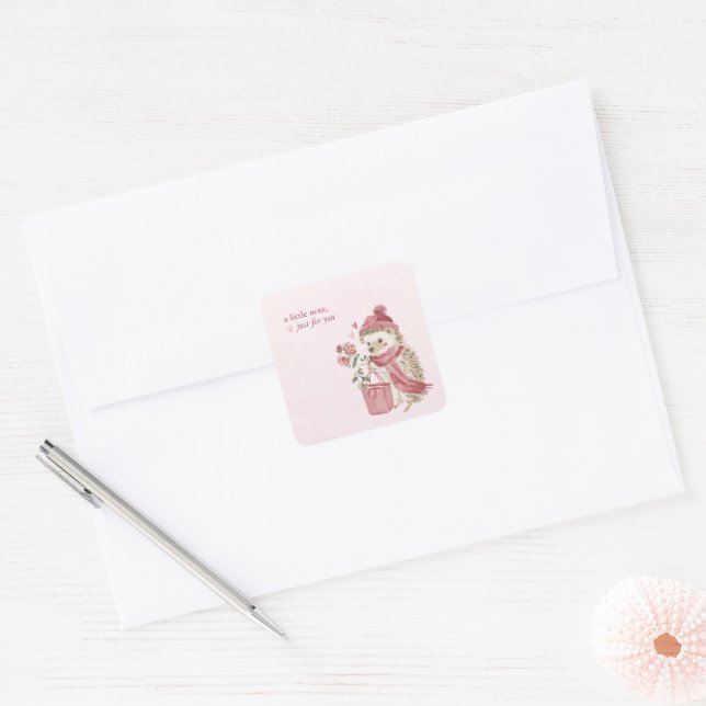 Hearthlight Notes A Little Love Romantic Winter Square Sticker (Envelope)